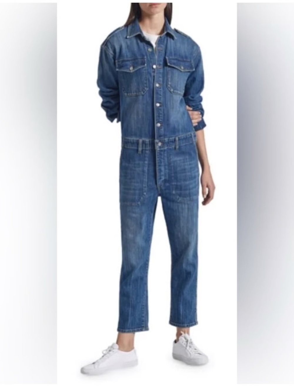 Current/Elliott “The Basic Jailbird” Denim Coverall NWT Size 1 Designer Jumpsuit